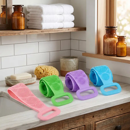 ClearBack scrubber — soft, body-safe silicone, gentle on skin